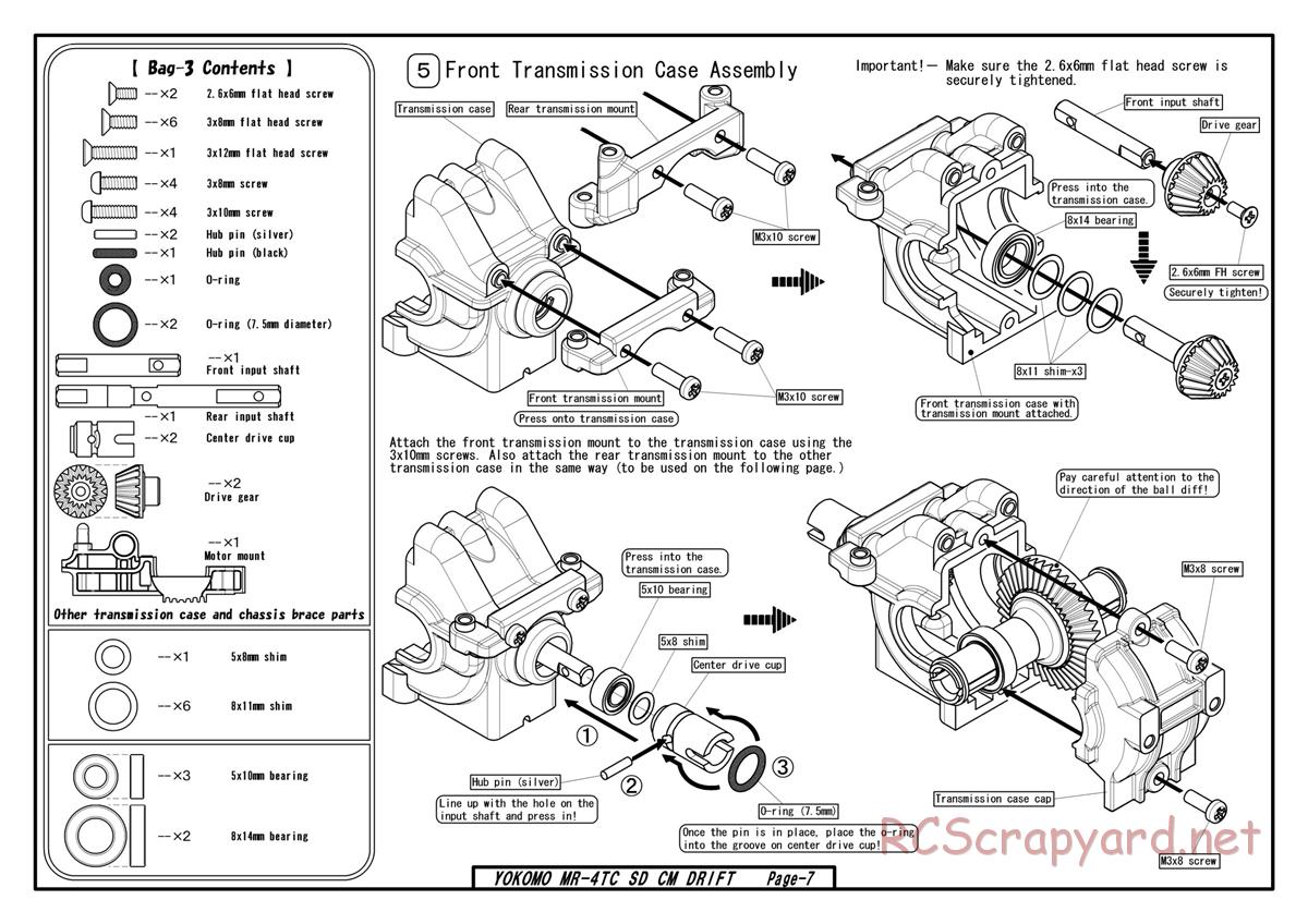 Yokomo - MR-4TC SD CM Drift - Manual - Page 5