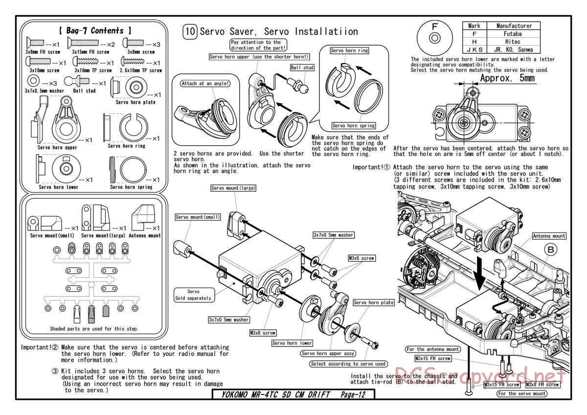 Yokomo - MR-4TC SD CM Drift - Manual - Page 10