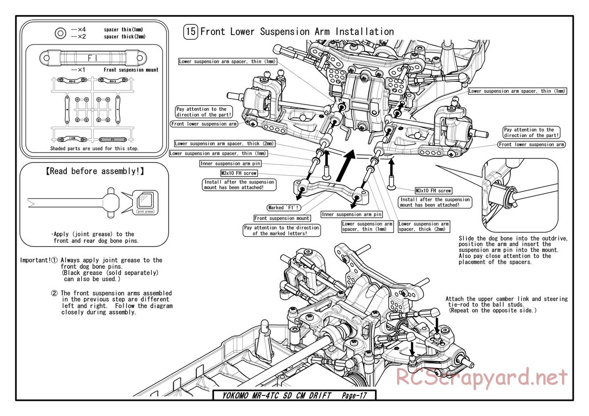 Yokomo - MR-4TC SD CM Drift - Manual - Page 15