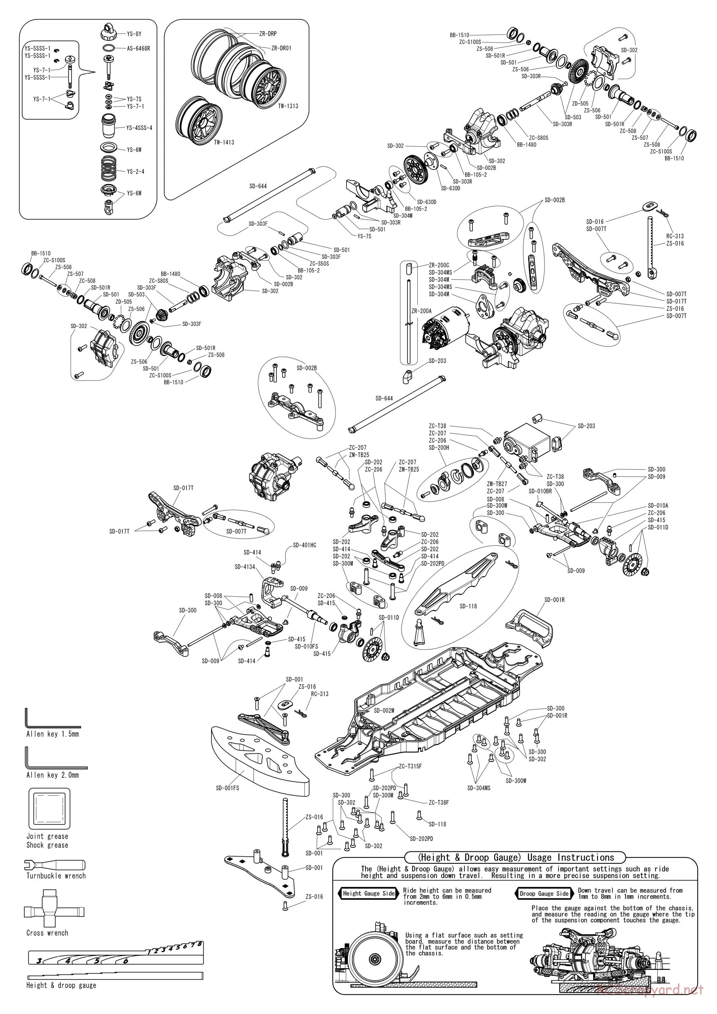 Yokomo - MR-4TC SD CM Drift - Exploded View - Page 27