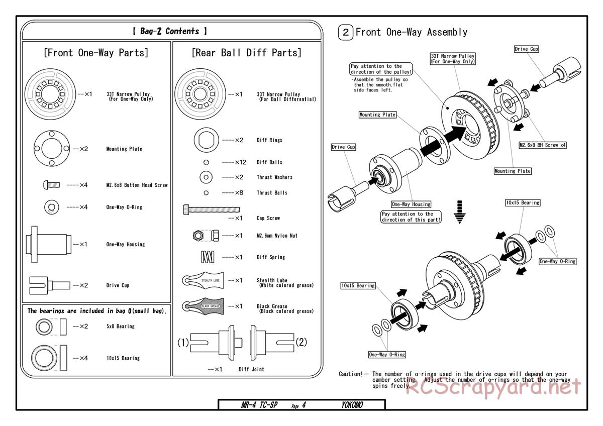 Yokomo - MR-4TC Special - Manual - Page 4