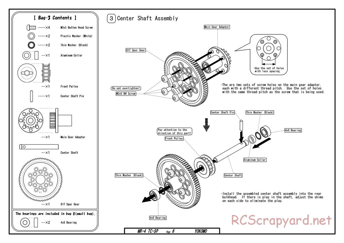 Yokomo - MR-4TC Special - Manual - Page 6