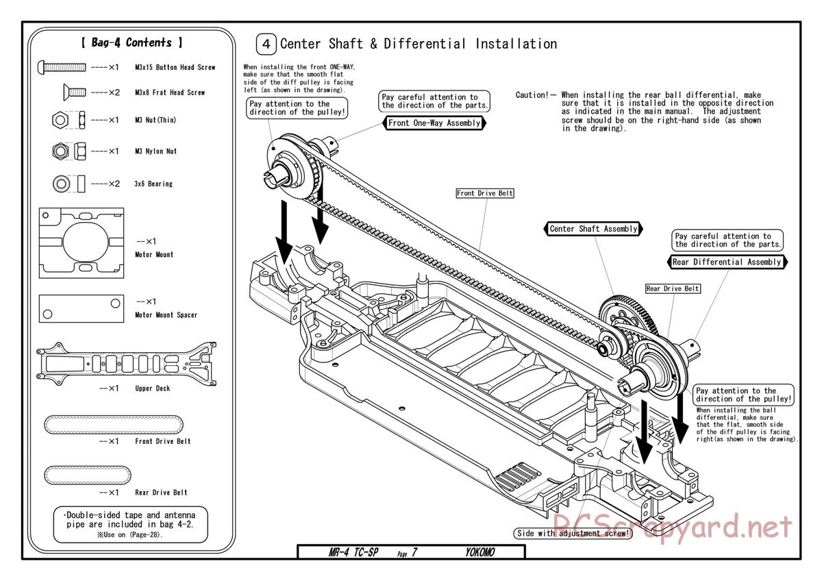 Yokomo - MR-4TC Special - Manual - Page 7