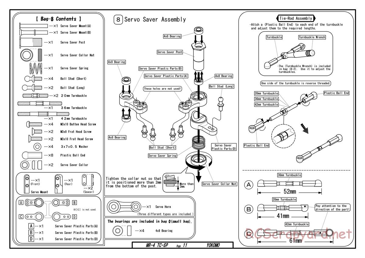 Yokomo - MR-4TC Special - Manual - Page 11