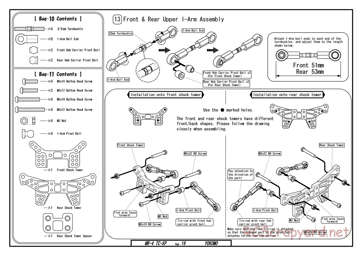 Yokomo - MR-4TC Special - Manual - Page 16