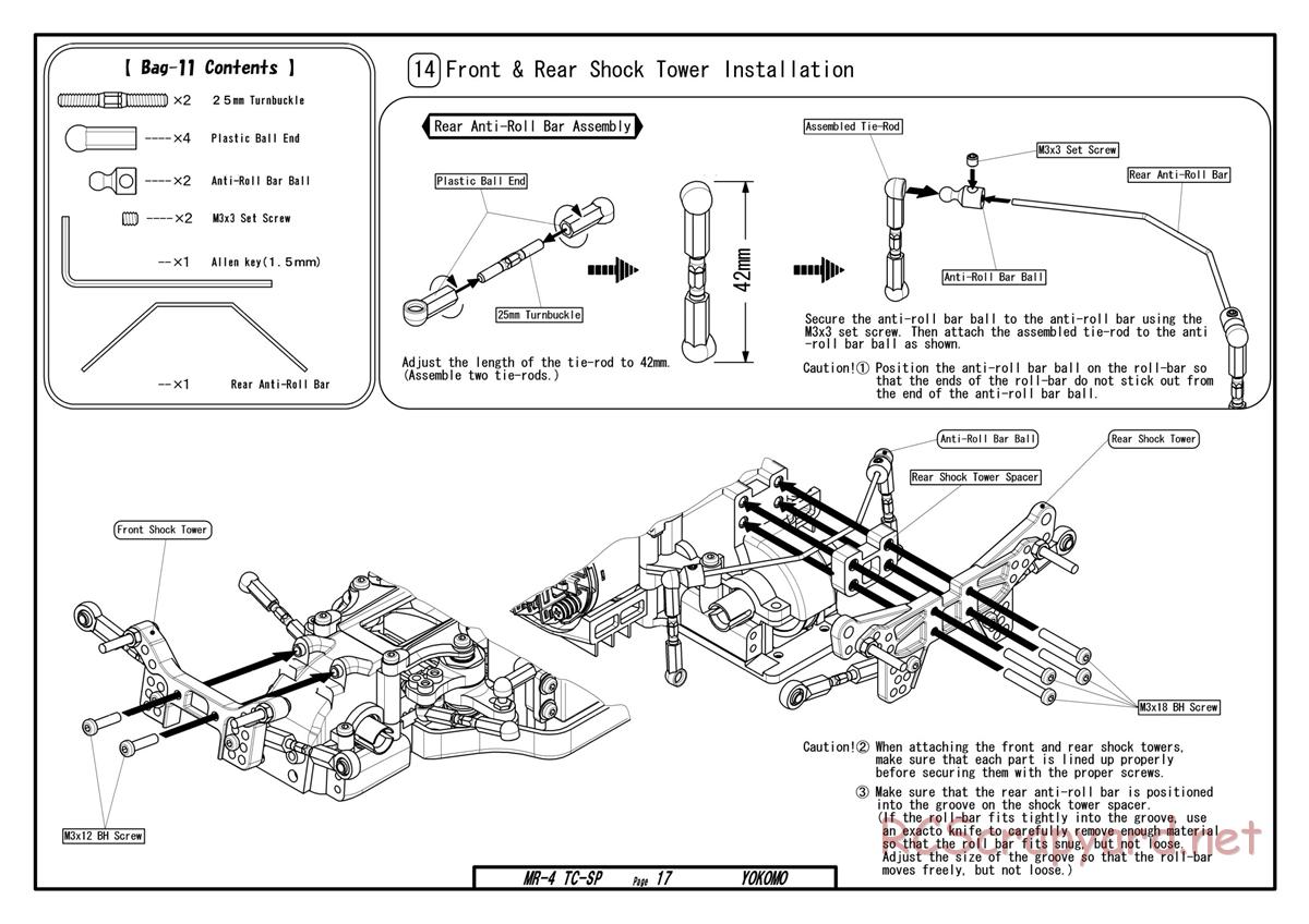 Yokomo - MR-4TC Special - Manual - Page 17