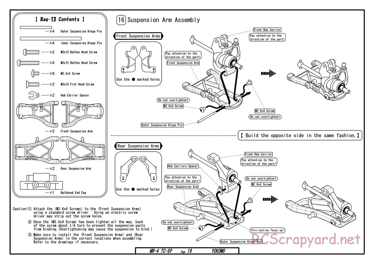 Yokomo - MR-4TC Special - Manual - Page 19