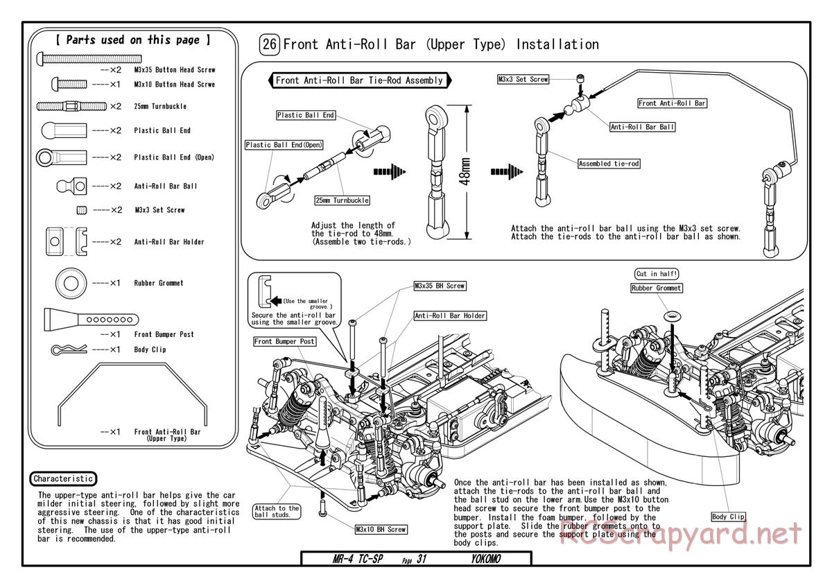 Yokomo - MR-4TC Special - Manual - Page 31