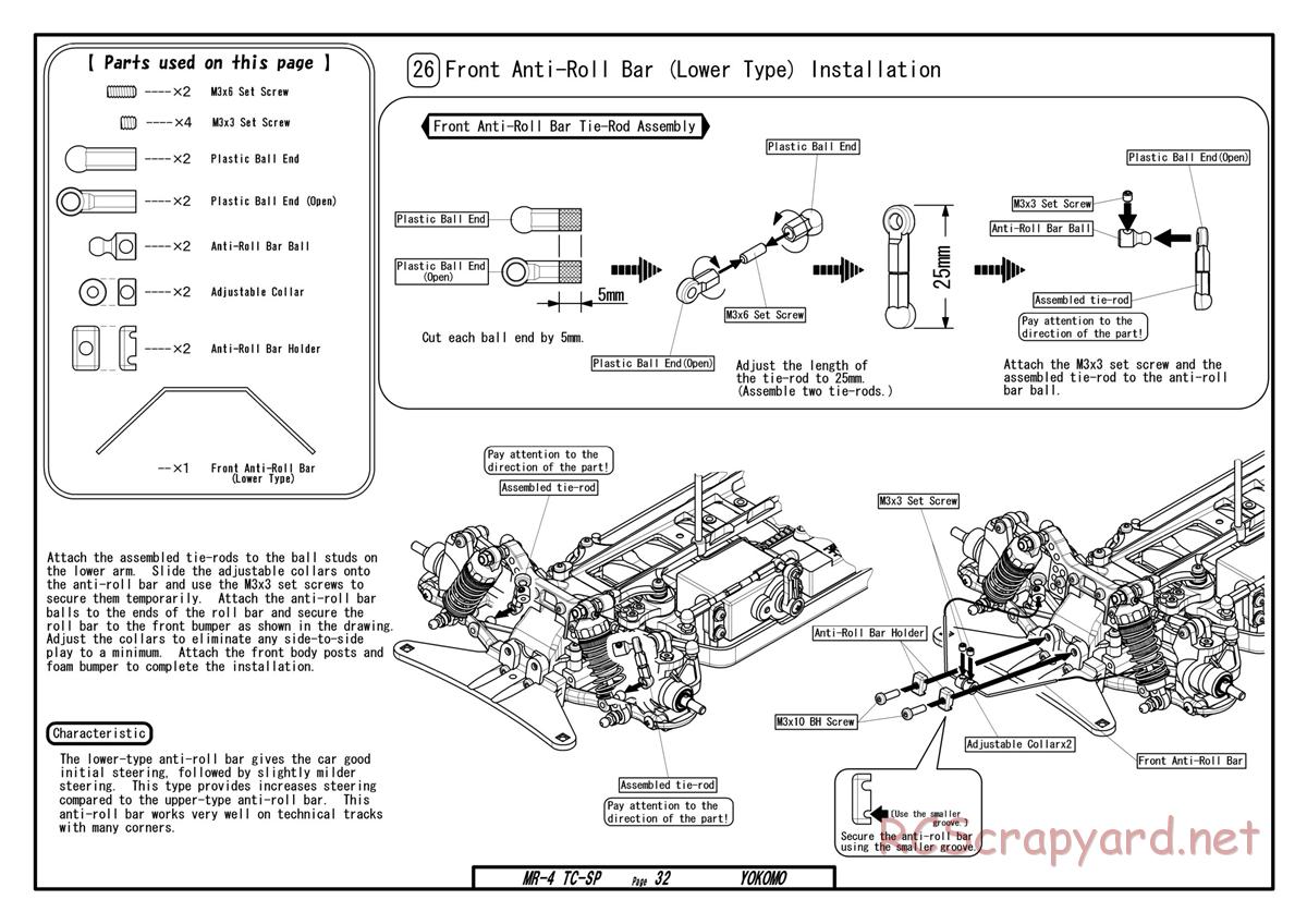 Yokomo - MR-4TC Special - Manual - Page 32