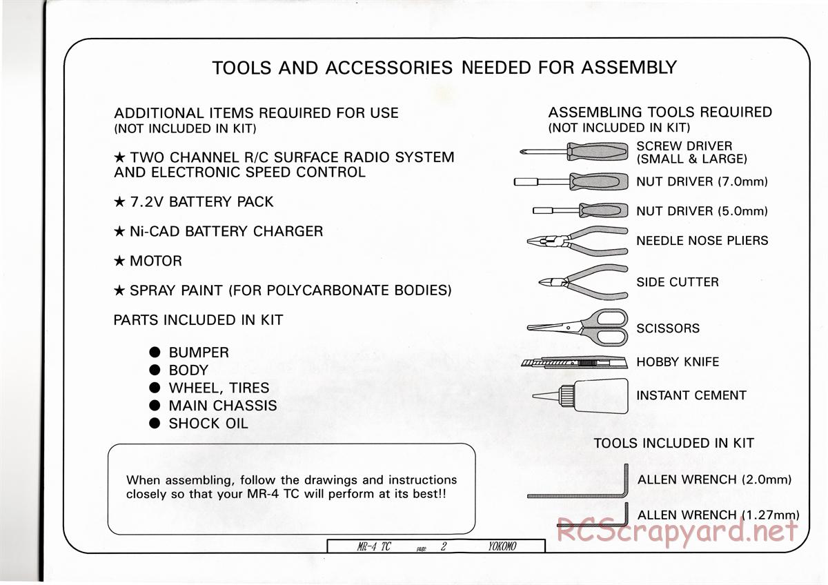 Yokomo - MR-4TC - Manual - Page 2