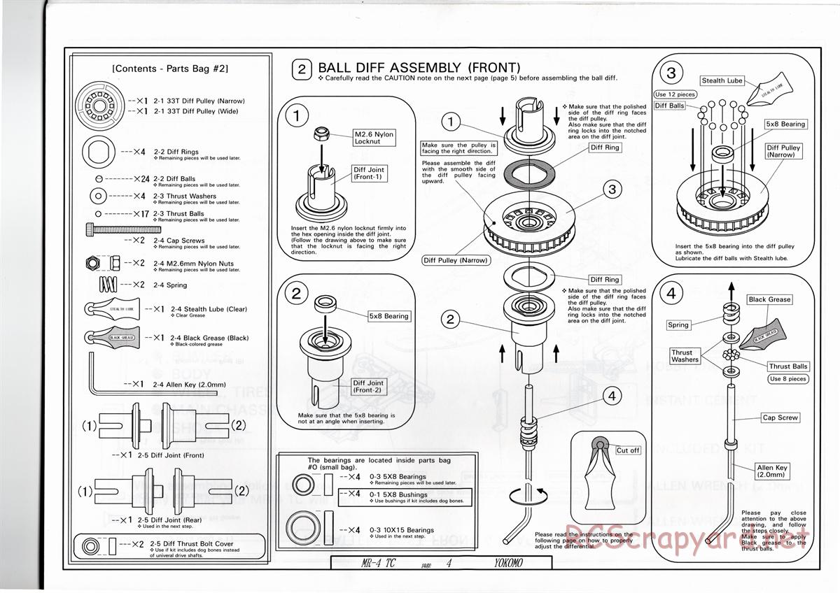 Yokomo - MR-4TC - Manual - Page 4