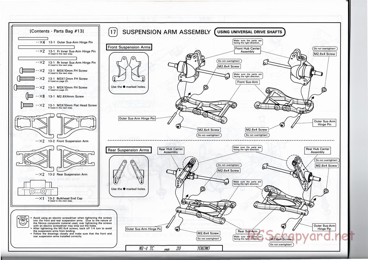 Yokomo - MR-4TC - Manual - Page 20