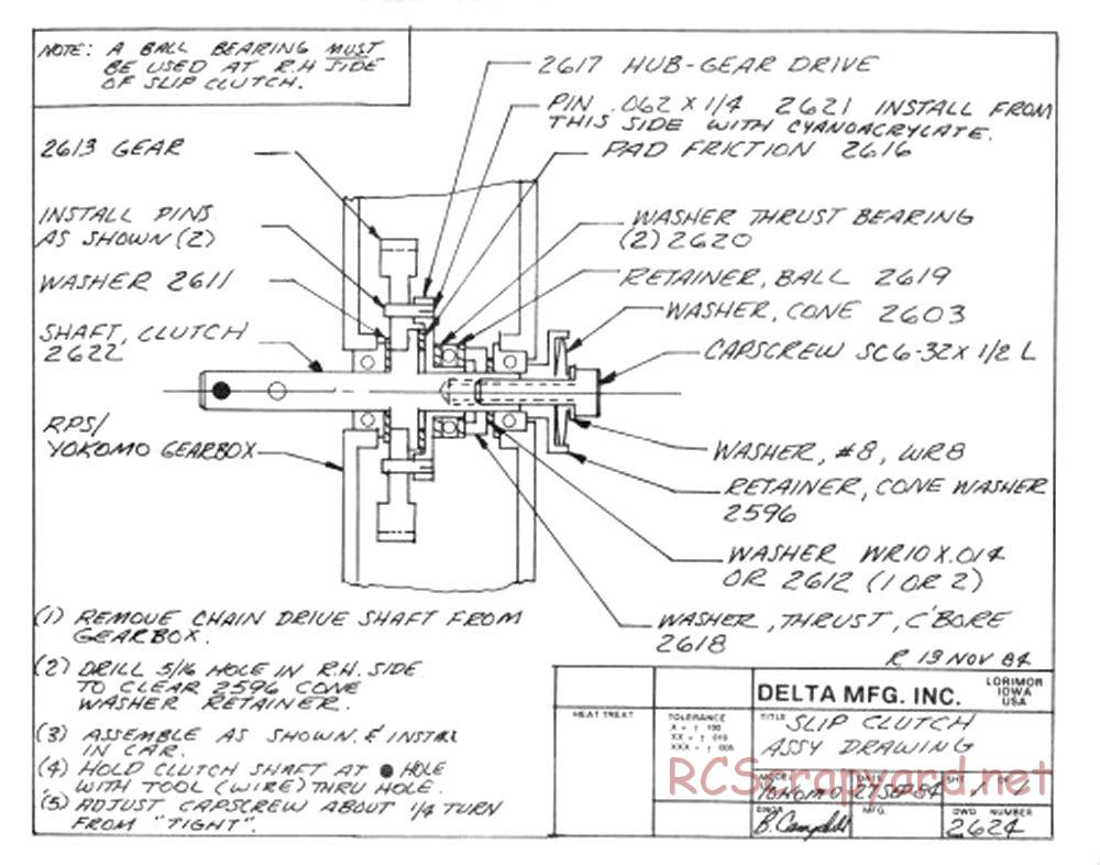 Yokomo - YZ-834B Wonder Dog Fighter RPS SE - Exploded Views and Parts List - Page 3