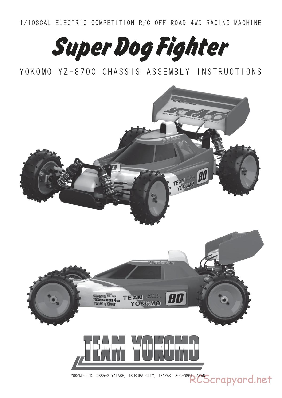 Yokomo - YZ-870c Super Dog Fighter (2023) - Manual - Page 1